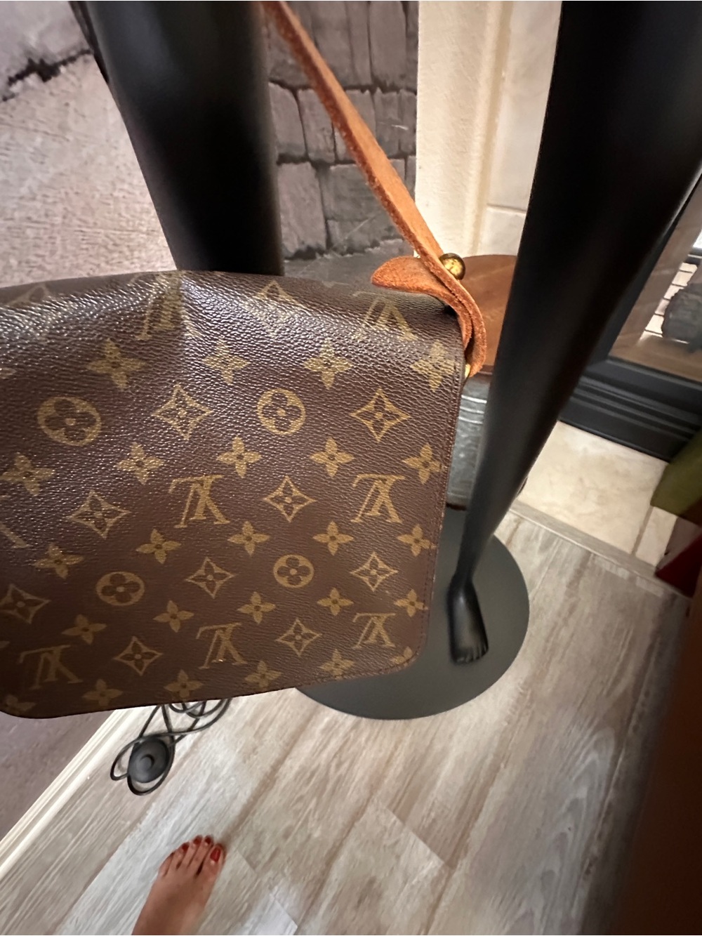 Louis Vuitton Monogram Canvas Messenger Bag with Tan Leather Trim - Picture 8 of 15
